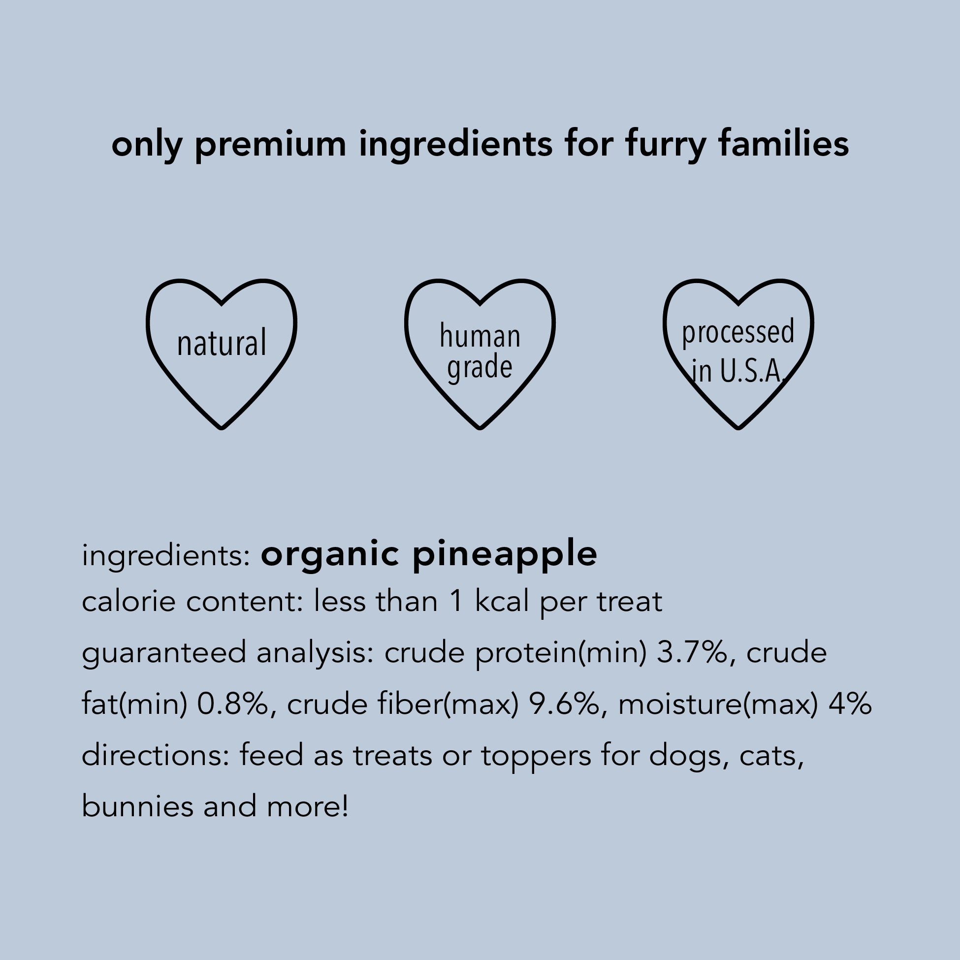 smoothie bites Pineapple, freeze dried tiny bites pet sweets lab