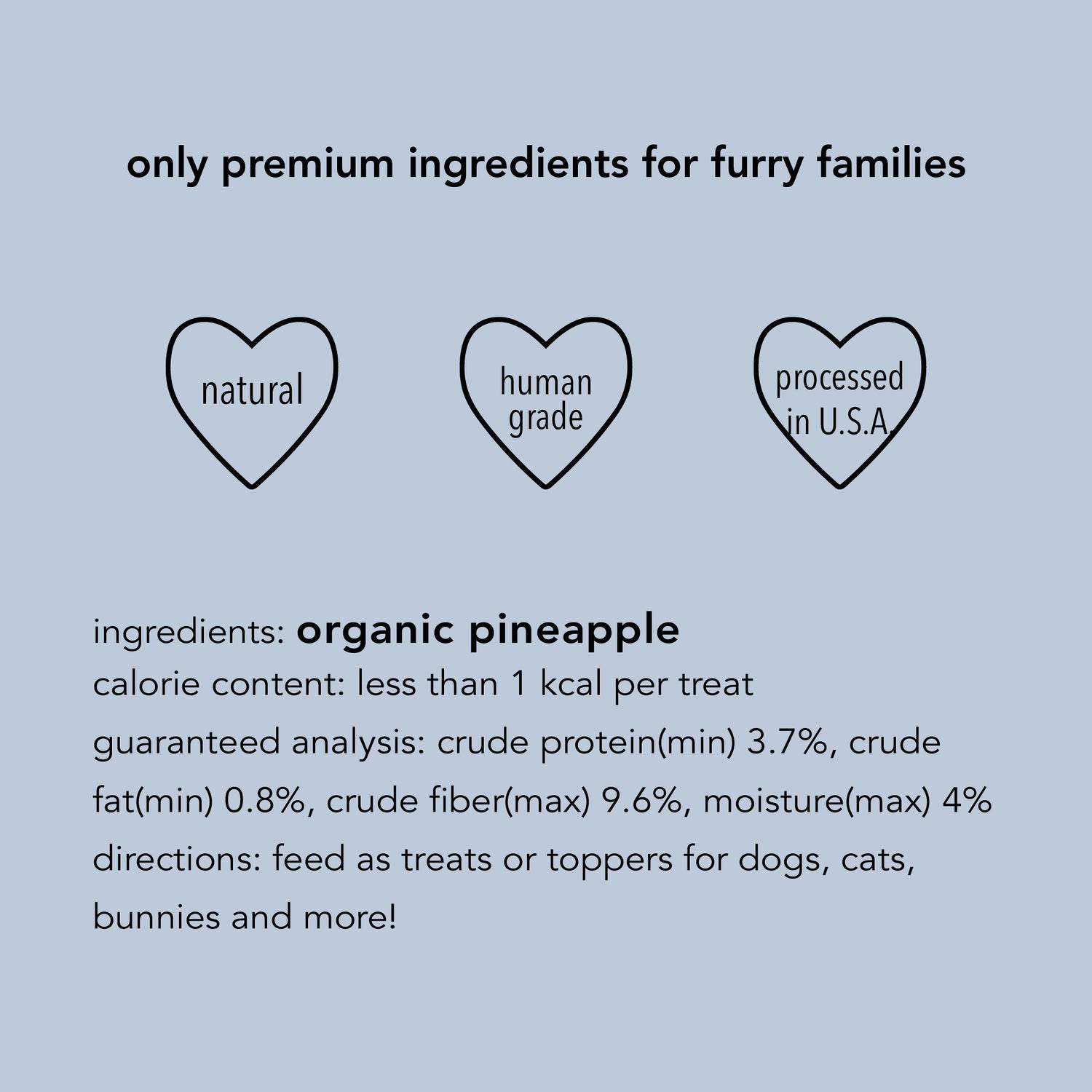 smoothie bites Pineapple, freeze dried tiny bites pet sweets lab
