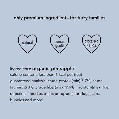 smoothie bites Pineapple, freeze dried tiny bites pet sweets lab